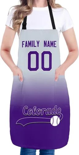 Vista 11 de Delantal personalizado con nombres y números personalizados, regalo para mamá y esposa, fanáticos, mujeres, cocina de cocina
