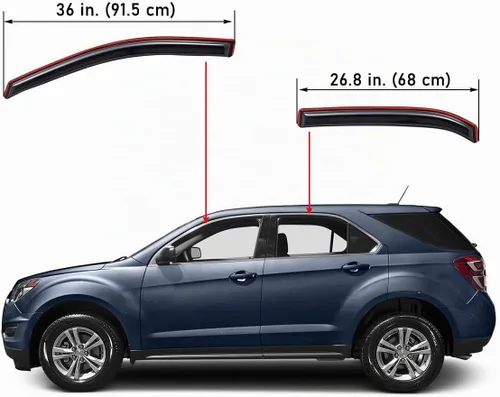 Vista 2 de Lightronic Visera de ventana de ventilación automática con clip extra duradero, compatible con Chevrolet Equinox 2010-2017, protección UV, deflector