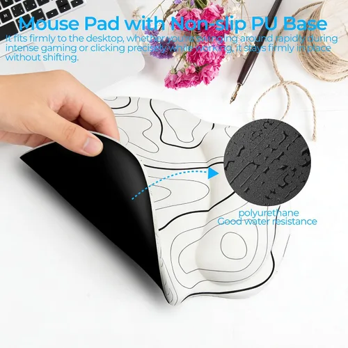 Vista 6 de Alfombrilla de mouse ergonómica con reposamuñecas, accesorios de escritorio de espuma viscoelástica para mujeres, alfombrilla de mouse
