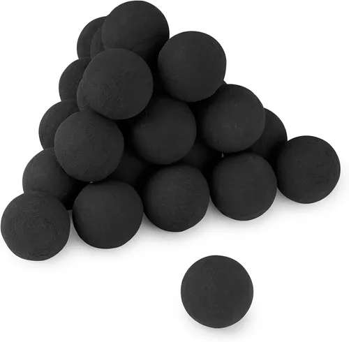 Vista 9 de Stanbroil Paquete de 12 bolas de cerámica, bolas mixtas de 4 tamaños para chimenea, accesorio moderno para chimenea interior o exterior, hogueras