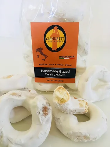 Vista 2 de Giannetti Artisans Galletas Taralli glaseadas con azúcar importadas, 8.8 oz (individual) Crispy iced bakery cookies for coffee, espresso & tea.