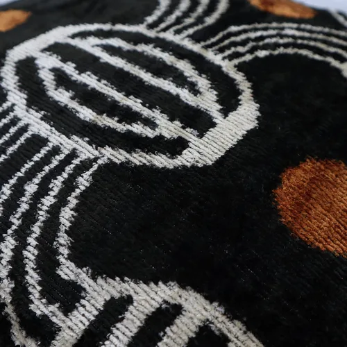 Vista 6 de CANVELLO -Exquisita almohada de plumón/cojín: almohadas de plumas elegancia y arte Almohadas icónicas con diseño Ikat Seda de terciopelo suave
