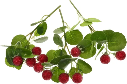 Vista 3 de ARTIBETTER 3 unidades de racimos artificiales de bayberry vegetación floreros decorativos de arándanos decoraciones de arándanos reales de tacto