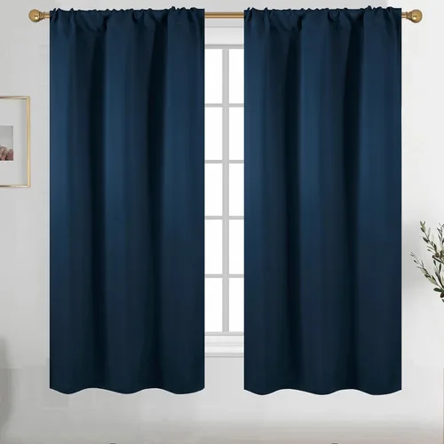 Vista 55 de Diraysid Cortinas opacas beige para dormitorio y sala de estar, cortinas con aislamiento térmico para oscurecer la habitación, 42 x 63 pulgadas, 2