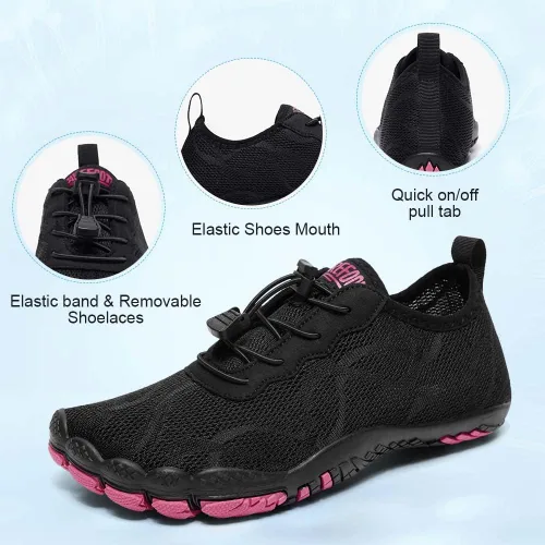 Vista 4 de HIITAVE - Zapatos de agua minimalistas para mujer, de secado rápido, para hacer natación, bucear, surfear, hacer deportes acuáticos, ir a