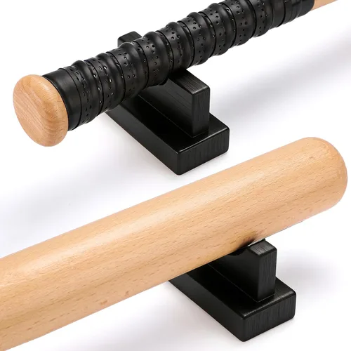 Vista 4 de TOBWOLF 2 vitrinas para bates de béisbol, soporte resistente para bates de béisbol, soporte de exhibición de bates de béisbol, estante horizontal