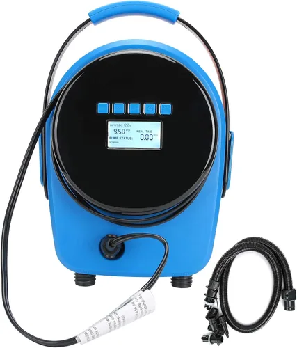 Vista 2 de Tbest Bomba de aire eléctrica portátil, bomba de aire eléctrica HT‑792 20PSI 12V inflable Kayak piscina al aire libre inflador de alta presión