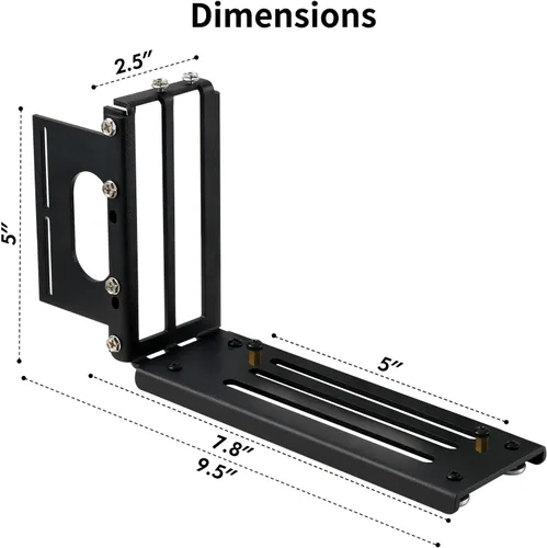 Vista 2 de Kit de soporte de montaje vertical para GPU, 3 ranuras para tarjeta gráfica PCIE 5.0, soporte para eGPU, estación de acoplamiento para GPU externa