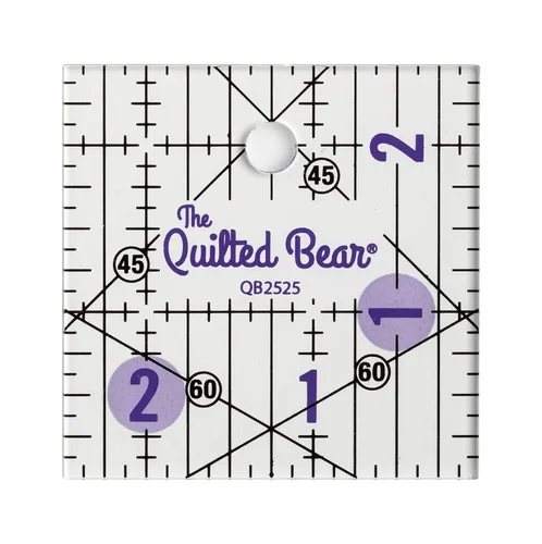 Vista 19 de The Quilted Bear Reglas de Acolchado - Regla Acrílica Transparente Antideslizante para Acolchado, Patchwork y Costura con Líneas Negras Claras