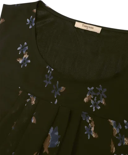 Vista 29 de Timeson - Camiseta de gasa sin mangas, blusa tipo túnica informal de doble capa para mujer