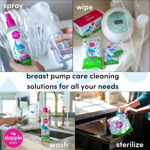 Vista 8 de Dapple Jabón de extractor de leche para bebé, botella de 8 onzas líquidas, sin fragancia, a base de plantas e hipoalergénico, fórmula de fácil
