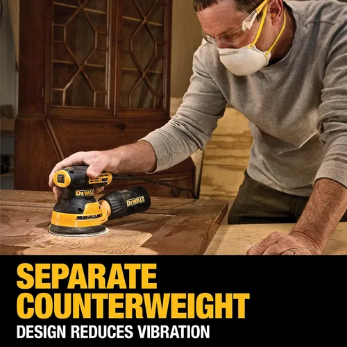 Vista 7 de Dewalt DWE6423R Lijadora orbital aleatoria de velocidad variable de 5 pulgadas con almohadilla H&L (renovada)