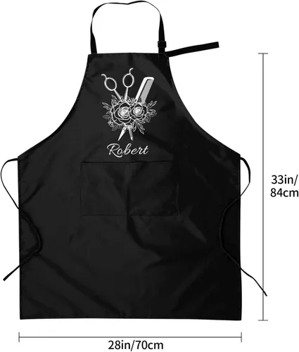 Vista 2 de Delantal unisex con babero ajustable personalizado para hombres y mujeres, delantales de cocina personalizados para fotos, 33 x 28 pulgadas