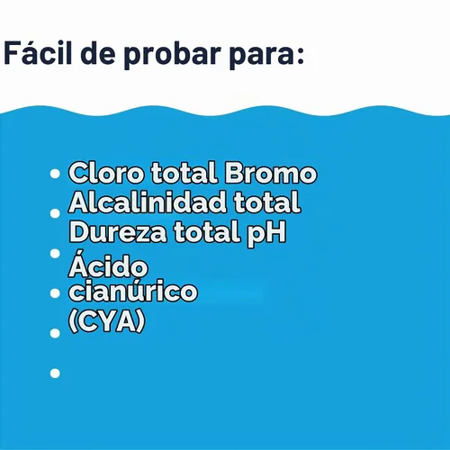 Vista 3 de HTH 1275 Kit de prueba de 6 vías para el cuidado de piscinas, probador químico de agua para piscinas, 100 pruebas