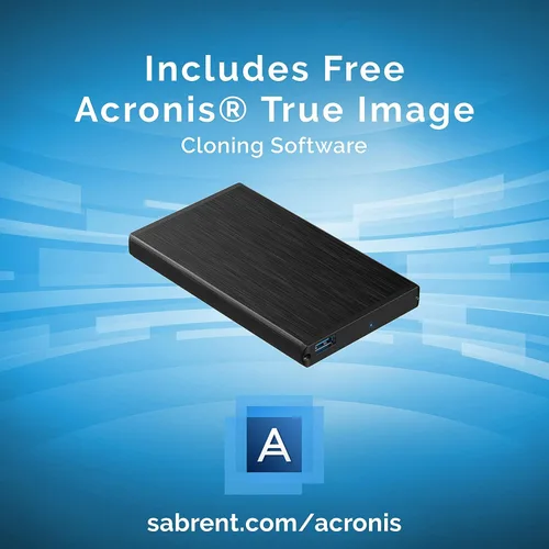 Vista 2 de SABRENT Carcasa de disco duro externo de aluminio SATA ultradelgada USB 3.0 a 2.5 pulgadas + cable de extensión USB 3.0 de 22 AWG de 3 pies