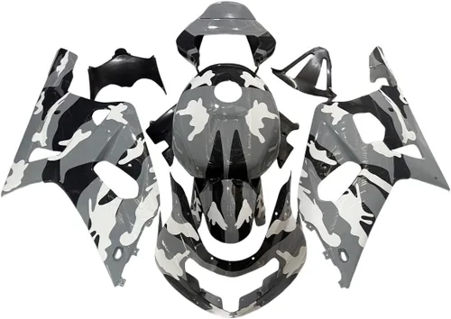 Vista 19 de Kit de carenado de llama azul negro de plástico ABS para Suzuki GSXR600 GSXR750 K1 2000-2003 Carenados GSX-R600 GSX-R750 2001 2002 2003 Inyección