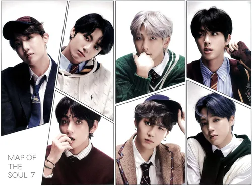Vista 2 de BTS MAP of The Soul: 7 [4 ver] Álbum+Póster Oficial Plegado (4 ver.)+Tarjeta fotográfica adicional+Máscara KPOP Premium (ver. 4)
