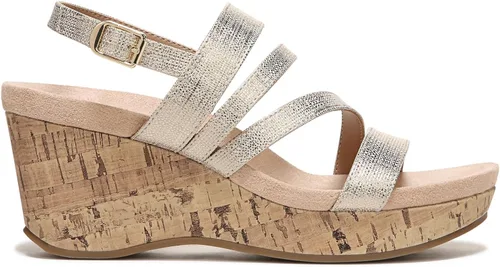 Vista 2 de LifeStride Sandalias de cuña con plataforma y tiras para mujer