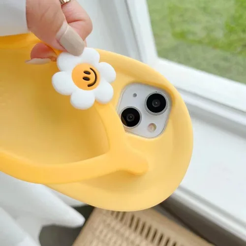 Vista 3 de Yatchen Kawaii - Fundas para teléfono para iPhone 7 Plus/8 Plus, bonita funda de silicona suave con chanclas para teléfono 3D, iPhone 7 Plus/8 Plus
