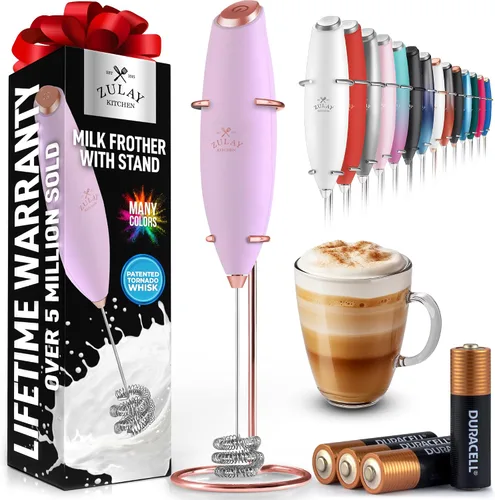 Vista 126 de Zulay Milk Boss Espumador de leche potente manual, hace espuma para latte, batidor para mezclar bebidas, café, miniespumador para capuchino, frappé