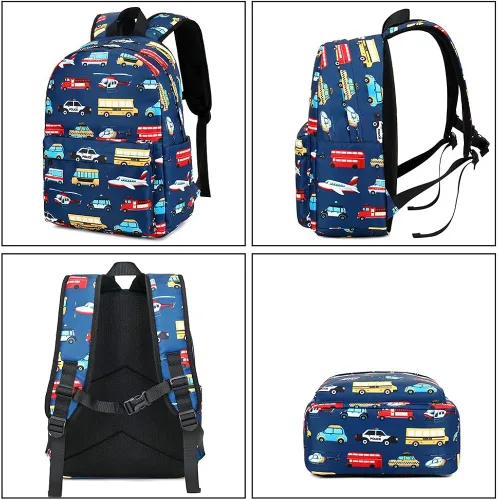 Vista 8 de CAMTOP - Conjunto de mochila y lonchera con estampados divertidos para niños de preescolar y primaria