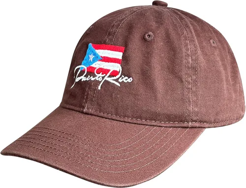 Vista 11 de Sombreros de Puerto Rico para hombres y mujeres, gorra de béisbol bordada ajustable para papá Sombrero para papá de Puerto Rico Negro