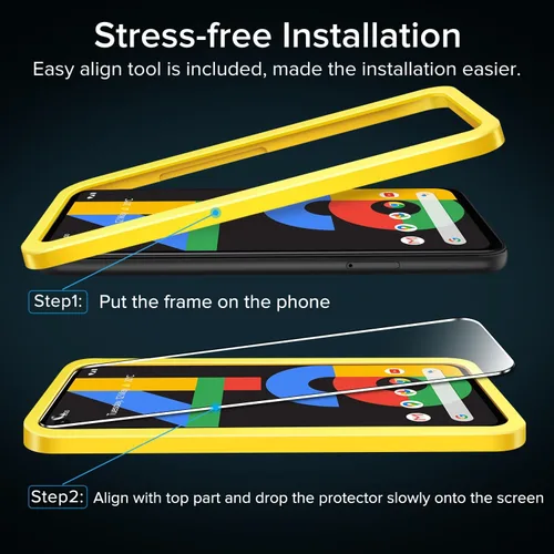 Vista 4 de ivoler Paquete de 2 protectores de pantalla de vidrio templado para Google Pixel 4a 4G (5.8 pulgadas)