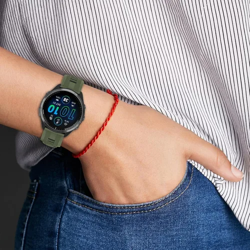 Vista 4 de Correa compatible con reloj Garmin Forerunner 965 – Correa de repuesto de silicona suave para reloj inteligente 965 para mujeres y hombres