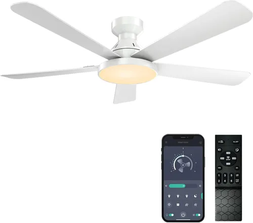 Vista 20 de Ventiladores de techo con luces, ventilador de techo empotrado de perfil Marrón