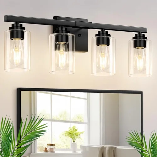 Vista 18 de VerRon Juego de 2 apliques de pared para baño, lámparas modernas de tocador, faroles de montaje de bronce cepillado al óleo, luces de pared