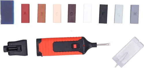 Vista 9 de Kit de reparación de porcelana para azulejos, kit de reacabado de bañera y azulejos con bolígrafo de calefacción eléctrica y cera de 8 bloques