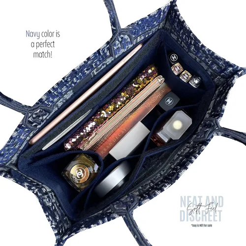 Vista 6 de Inserto para organizador de bolso de libros mediano, inserto organizador de bolso de libros pequeño con mejor ajuste de tamaño detallado