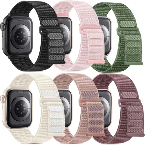Vista 19 de WJK Correas elásticas de nailon compatibles con correas de Apple Watch de 1.496 in 1.575 in 1.614 in 1.654 in 1.732 in 1.772 in 1.811 in 1.929 in