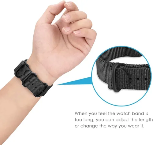 Vista 5 de FINTIE Nylon Sport Band Compatible with Garmin Forerunner 235 Soft Woven Nylon Straps, Breathable Replacement Wristband, Compatible with Garmin