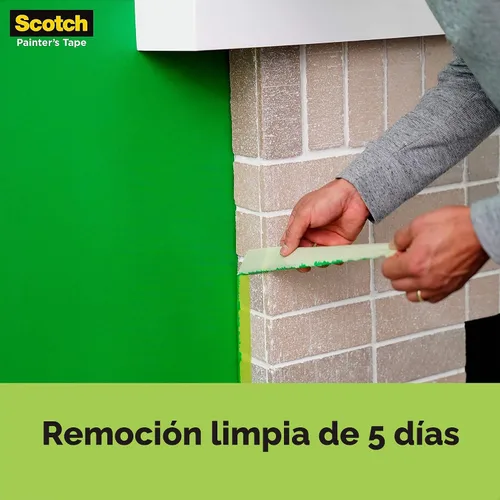 Vista 9 de Cinta adhesiva de 3M, 2060, para superficies de difícil adherencia, Verde, 2060-1.5A 1.41 in x 60 yd, Green Paint Tape, Protects Surfaces and