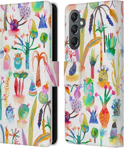 Vista 216 de Head Case Designs Officially Licensed Ninola Brushstrokes Black Summer Patterns Leather Wallet Case Compatible with Samsung Galaxy A07 4G