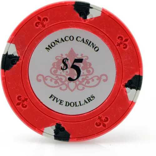 Vista 4 de Versa Games Monaco Casino - Fichas de póquer de arcilla en 0.48 oz - Paquete de 50 - (elegir color)