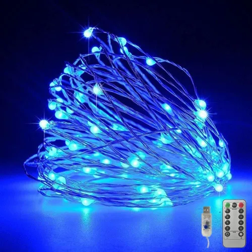 Vista 13 de Fantasee Luces de Cadena de Alambre de Cobre USB Alimentadas Luces de Hadas LED 8 Modos con Temporizador Control Remoto para Hogar Dormitorio Fiesta