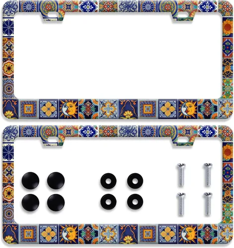 Vista 9 de Personaliza los hermosos marcos de matrícula de flor de cerezo, marco de matrícula floral para automóvil, accesorios universales de aluminio