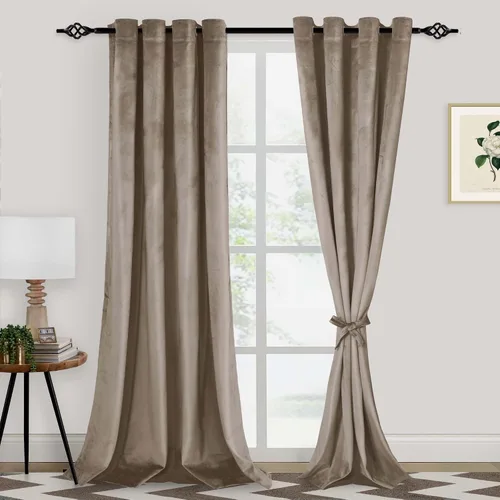 Vista 41 de XWZO Cortinas de terciopelo azul de 63 pulgadas de largo, elegantes cortinas de lujo suaves para sala de estar, aislamiento térmico, oscurecimiento