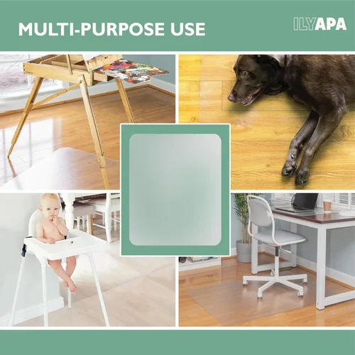 Vista 6 de Ilyapa - Tapete transparente para silla de oficina, escritorios y suelos de madera dura