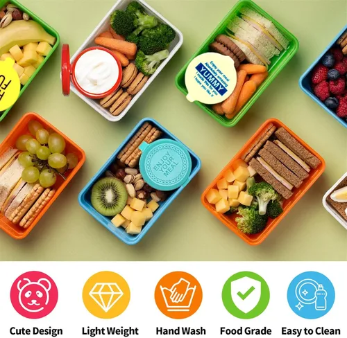 Vista 5 de Paquete de 8 recipientes para aderezo de ensalada, recipientes pequeños de 0.9 onzas, recipientes de plástico para condimentos con tapas, vaso