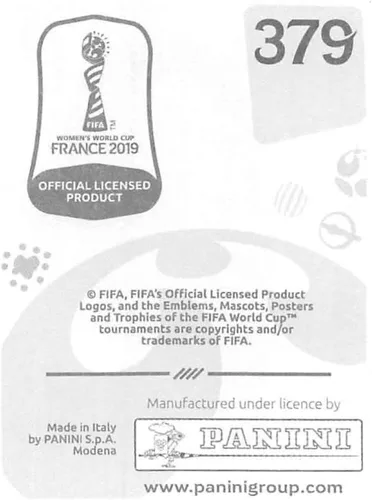 Vista 2 de Panini FIFA - Calcomanías para álbumes de la Copa Mundial Femenina de Francia 2019 (solo adhesivo individual) Fútbol #379 Olivia Chance New Zealand