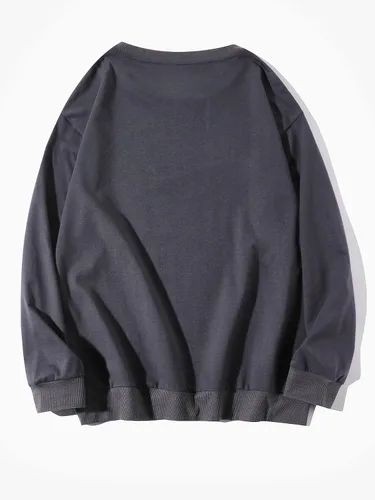 Vista 2 de SOLY HUX Men's Street Graphic Letter Print Oversized Sweatshirt Crewneck Long Sleeve Pullover Tops