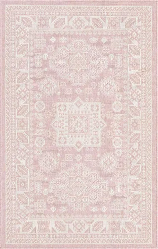 Vista 77 de Unique Loom Outdoor Aztec Collection Alfombra de área, Chalca (5 pies 3 pulgadas, octágono, aguamarina/marfil)