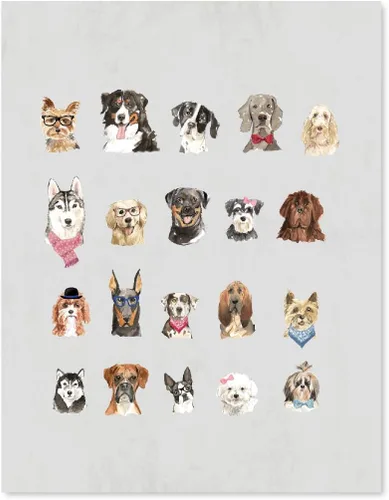 Vista 141 de Andaz Press Póster impreso para pared de perro, 8.5 x 11 pulgadas, Bulldog inglés con gafas negras, 1 paquete, regalo de cumpleaños de Navidad, sin