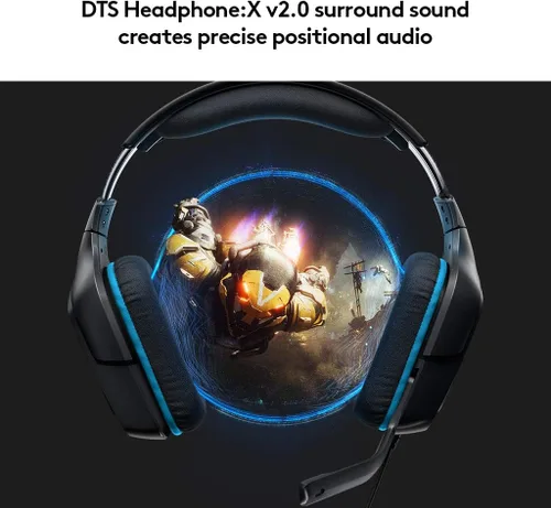 Vista 8 de Logitech G432 Auriculares con cable para juegos, color negro