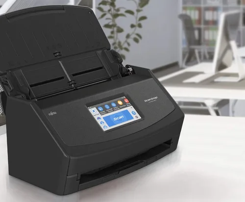 Vista 4 de Fujitsu ScanSnap iX1500 - Escáner de documentos dúplex a color con pantalla táctil para Mac o PC, color negro (versión 2018)