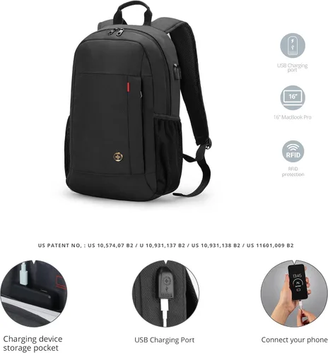 Vista 3 de Swissdigital Mochila escolar con diseño loptop, Gris