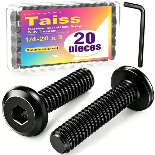 Vista 13 de Taiss 10 piezas de tornillos de cabeza hexagonal de 5/16-18x1, pernos para muebles, tornillos para muebles de acero inoxidable 304, pernos de 1/4